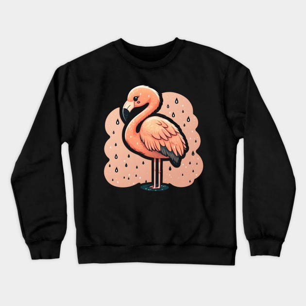 Cute Pink Svelte Flamingo Portrait Crewneck Sweatshirt by CutePlanetEarth